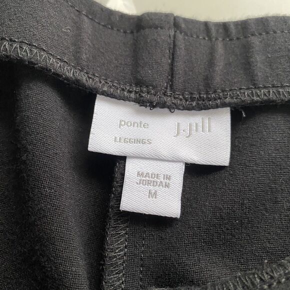J Jill Leggings Size Medium Black Ponte Ankle Stretch Minimalist - Picture 6 of 8